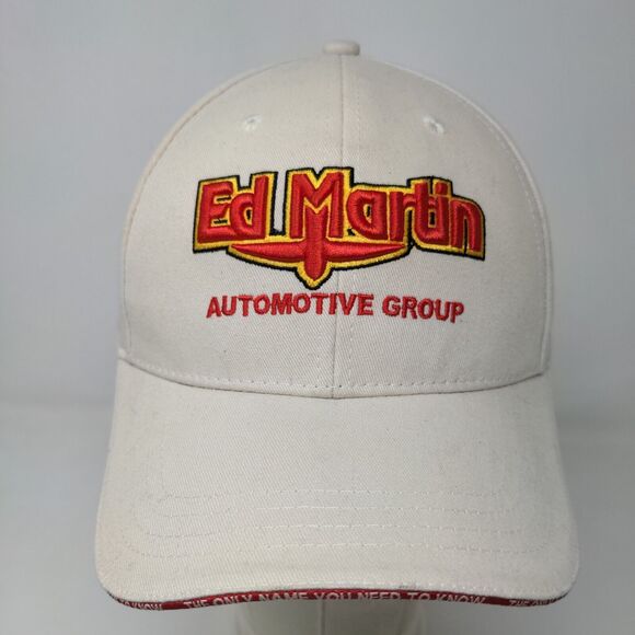 Ed Martin Men's Slideback Hat Tan OSFA Embroidered Car Logos Cotton Poly Blend - Picture 2 of 7